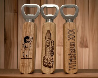 Flaschenöffner Bieröffner Öffner Holz Personalisiert