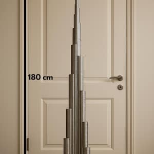 Burj Khalifa | Ponto turístico de Dubai | Arranha-céu | 180 cm | Arquitetura | Arte | Tamanho real | Acabamento em seda