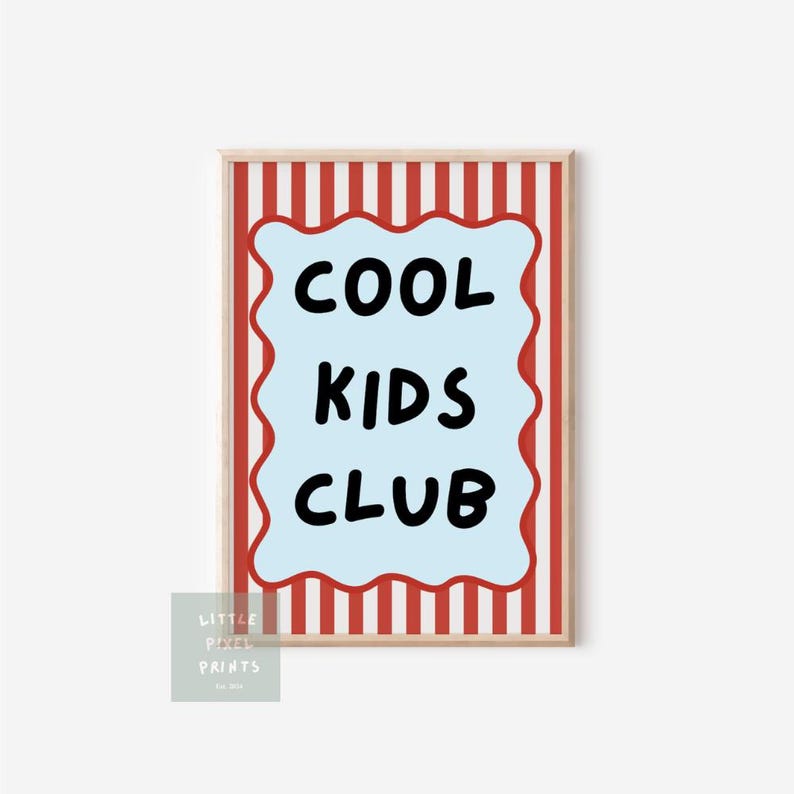 cool kids club childrens wall print for bedroom or nursery bild 2