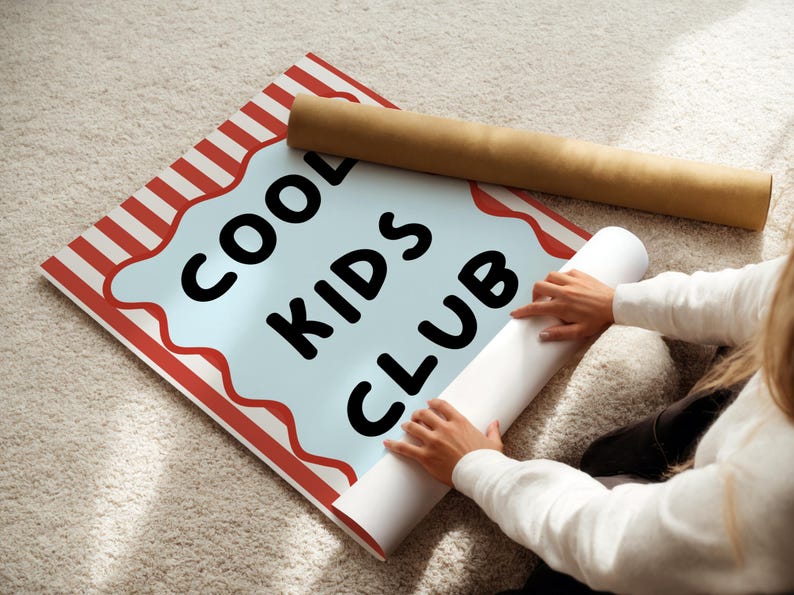 cool kids club childrens wall print for bedroom or nursery bild 5