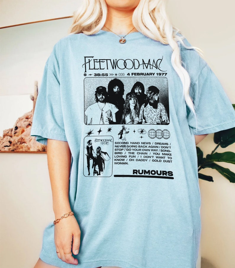 Fleetwood Mac Rumours 1977 Tshirt , Retro Fleetwood Mac Shirt, Music Fleetwood Mac Band Tshirt