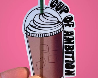 Dolly Parton 'Cup of Ambition' Vinyl Sticker: Laptop, Tumbler Decal