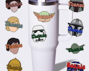 Personalized Star Wars decal for water bottle, laptop, cell phone
