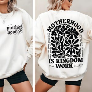 Motherhood is Kingdom Work SVG PNG, Retro Christian Mom SVG, Bible Quote Svg, Religious Svg, Christian Mothers Day Svg, Digital Download