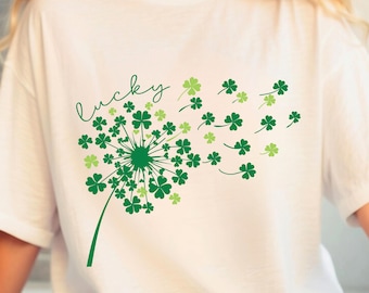 Dandelion St Patricks Day SVG, Shamrock SVG, Lucky SVG, Clover Svg, St Patricks Day Svg, Lucky Shamrock Svg, Irish Svg, Svg Files for Cricut
