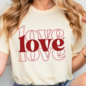Love Valentine&#39;s Day SVG, Love Love Love, Love SVG, Valentine Day PNG, Love Love Love Shirt, Valentine Design Png, Valentine Gift for Her
