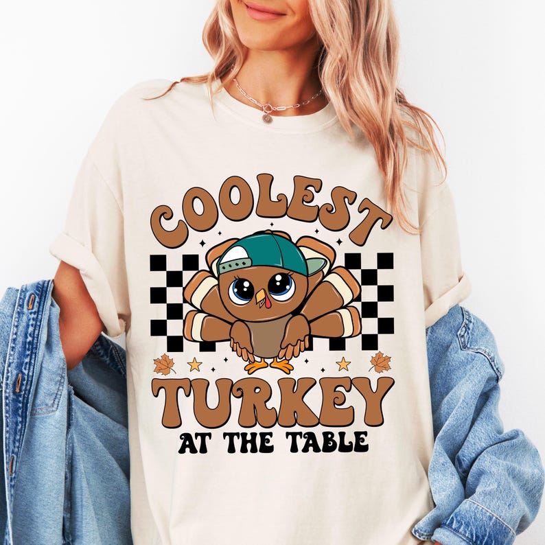 Coolest Turkey At The Table PNG, Funny Thanksgiving PNG, Boys Thanksgiving Kids PNG, Funny Turkey Png, Cutest Turkey Png, Instant Download