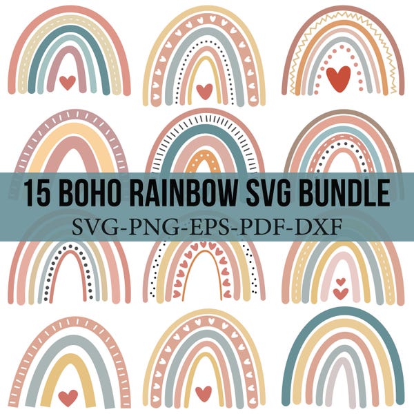 Boho Rainbow Svg - Etsy