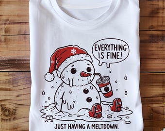 Wszystko jest w porządku, po prostu Meltdown SVG, Funny Christmas Snowman SVG, Mental Health Snowman SVG, Mam Meltdown, Digital Download