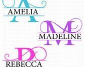 Split Monogram Alphabet SVG Bundle, Spilt Letter SVG, Name Monogram SVG, Alphabet Clipart, Last Name Svg, Family Name Frame, Svg/Png/Eps/Dxf