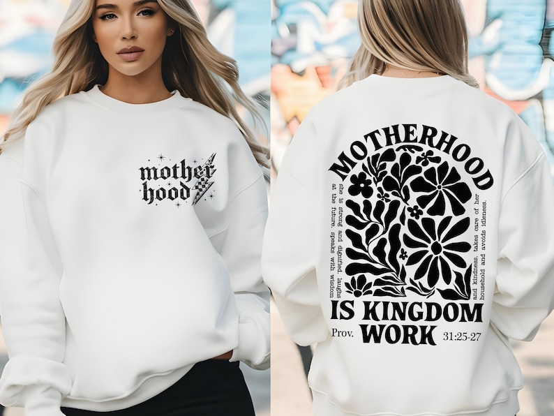 Motherhood is Kingdom Work SVG PNG, Retro Christian Mom SVG, Bible Quote Svg, Religious Svg, Christian Mothers Day Svg, Digital Download