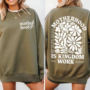 Motherhood is Kingdom Work SVG PNG, Retro Christian Mom SVG, Bible Quote Svg, Religious Svg, Christian Mothers Day Svg, Digital Download