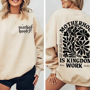 Motherhood is Kingdom Work SVG PNG, Retro Christian Mom SVG, Bible Quote Svg, Religious Svg, Christian Mothers Day Svg, Digital Download