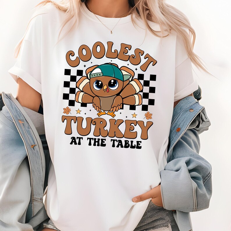 Coolest Turkey At The Table PNG, Funny Thanksgiving PNG, Boys Thanksgiving Kids PNG, Funny Turkey Png, Cutest Turkey Png, Instant Download