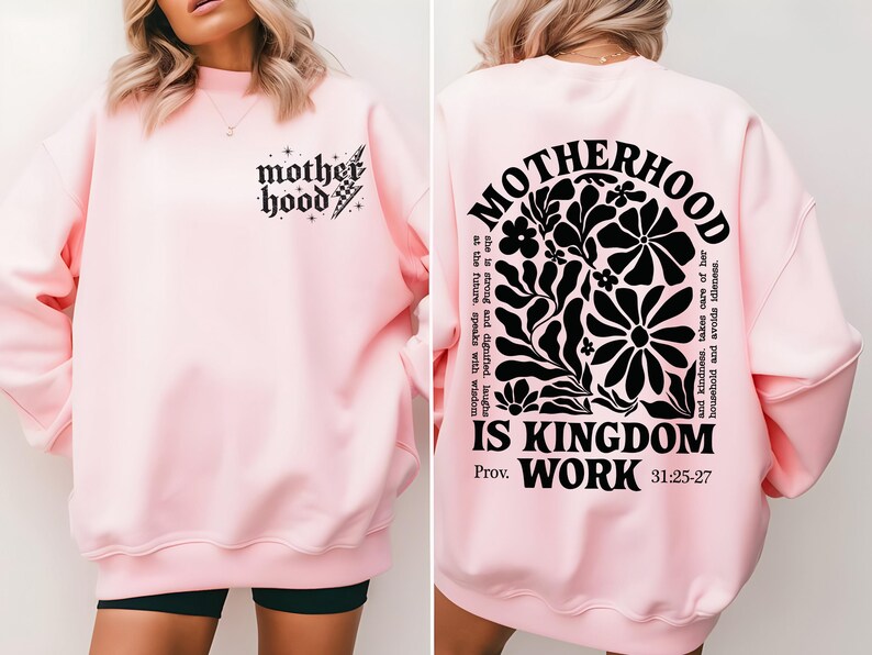 Motherhood is Kingdom Work SVG PNG, Retro Christian Mom SVG, Bible Quote Svg, Religious Svg, Christian Mothers Day Svg, Digital Download