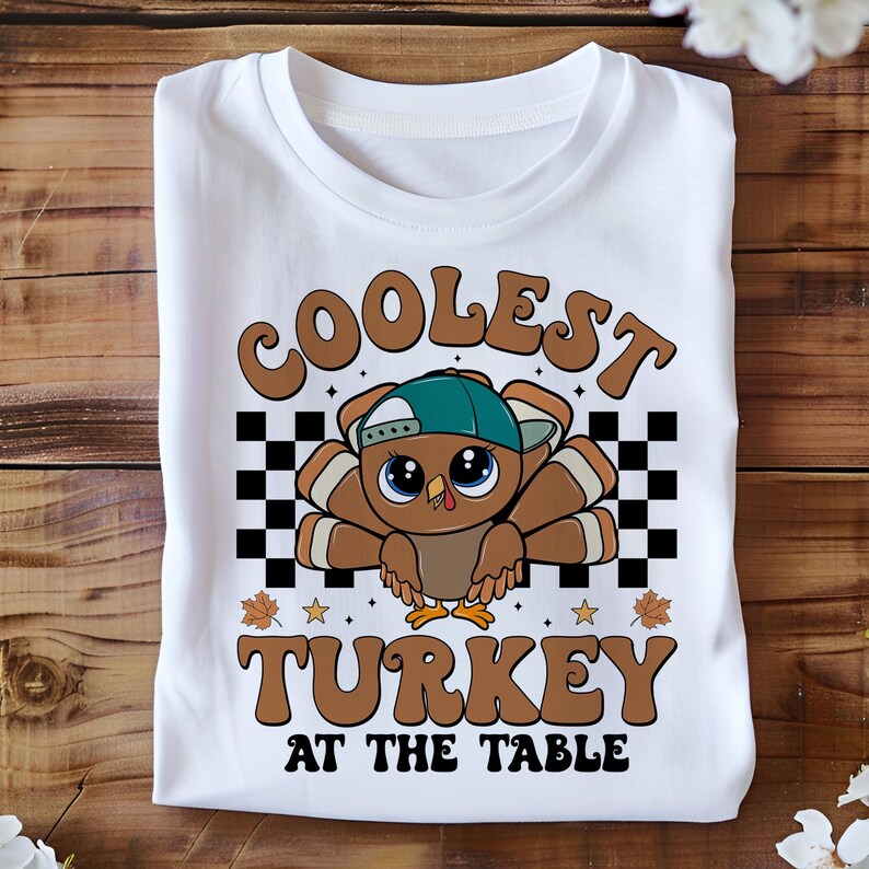 Coolest Turkey At The Table PNG, Funny Thanksgiving PNG, Boys Thanksgiving Kids PNG, Funny Turkey Png, Cutest Turkey Png, Instant Download