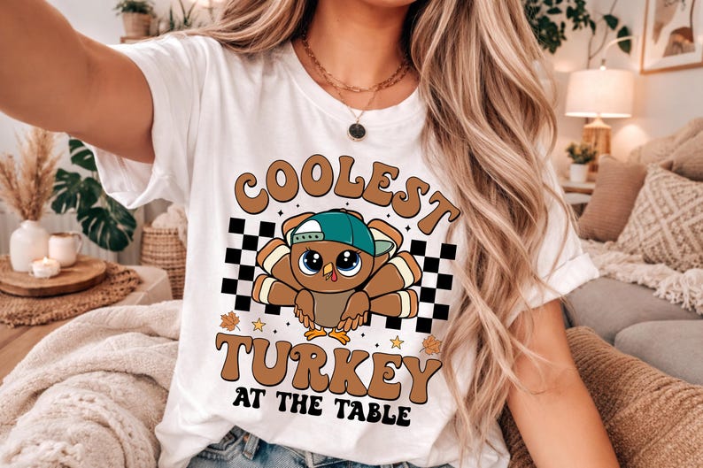 Coolest Turkey At The Table PNG, Funny Thanksgiving PNG, Boys Thanksgiving Kids PNG, Funny Turkey Png, Cutest Turkey Png, Instant Download