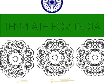 Plantilla de calendario PDF 2024 para la India - Plantilla y planificador de calendario con temática de la India - Calendario de la India - Festivales hindúes, musulmanes y cristianos