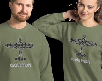 Clear Prop Airplane Collage Sweatshirt | Airplane Personalized Pilot Shirt | Unisex Pilot Sweatshirt | Cessna Shirt | Free Domestic Shipping