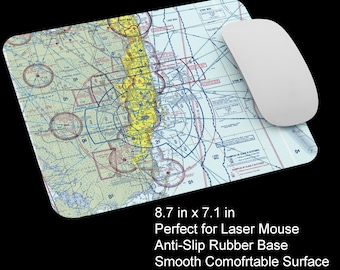 Aviation Mouse Pad, VFR Sectional Mousepad, Flight Simulator Controls, Aviation Decor, Personalized Gift for Pilots, FBO, Flight School