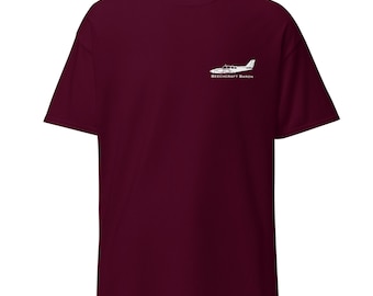 Beechcraft Baron BE-55 Custom Aircraft Design Cotton T-Shirt | Unisex | Pilot Gift | Ladies Mens |