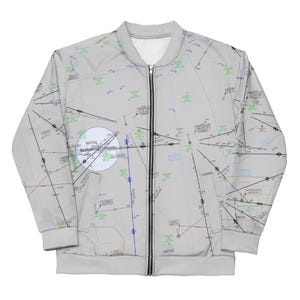 Chaqueta bomber para carta de ruta IFR Columbus-Pittsburgh - Regalo para piloto de aviación, equipo unisex Skybound - ELUS29