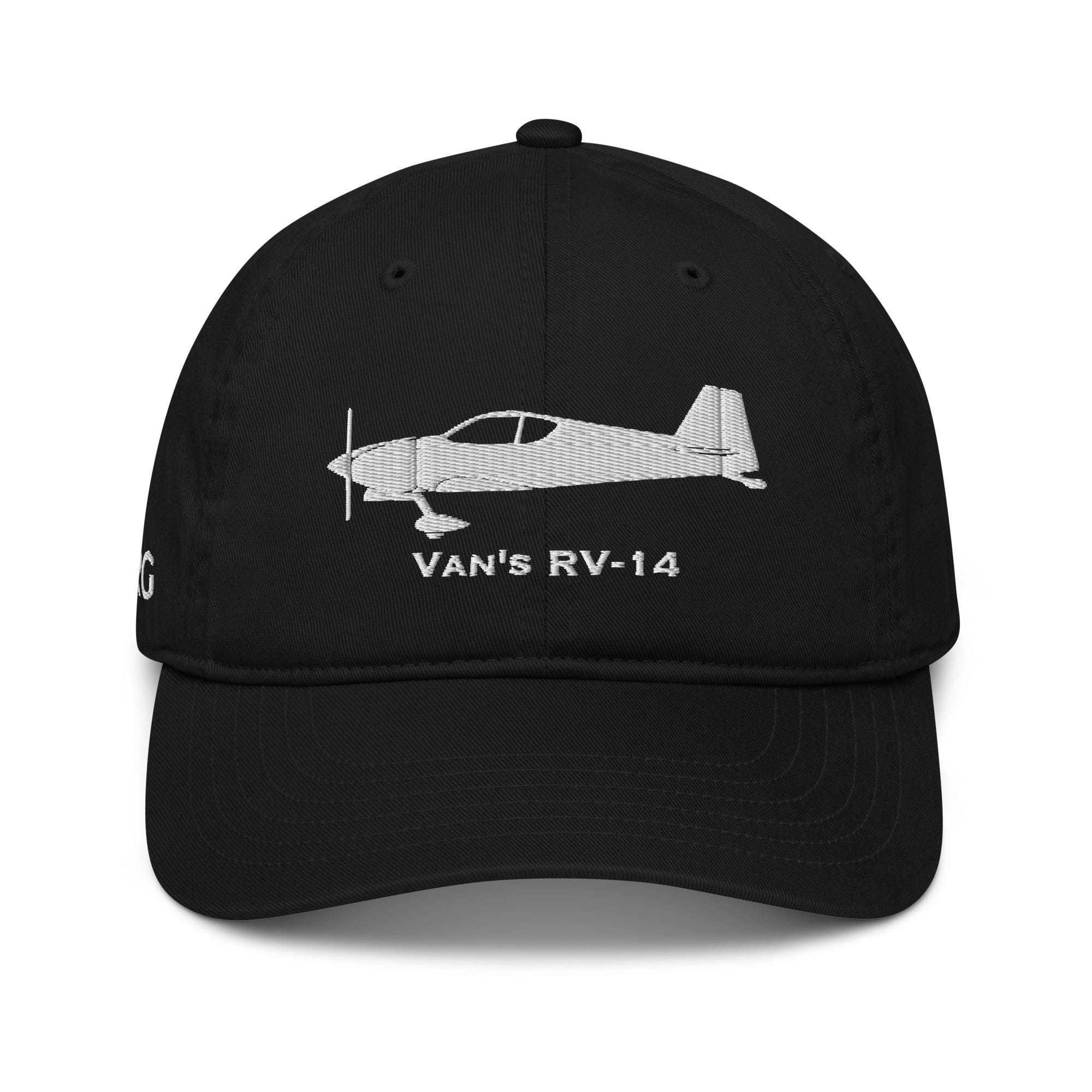 Vans RV14 Custom Tail Number Embroidered Comfortable Organic Cotton Pilot Hat Baseball Cap Visor Ladies Mens RV14