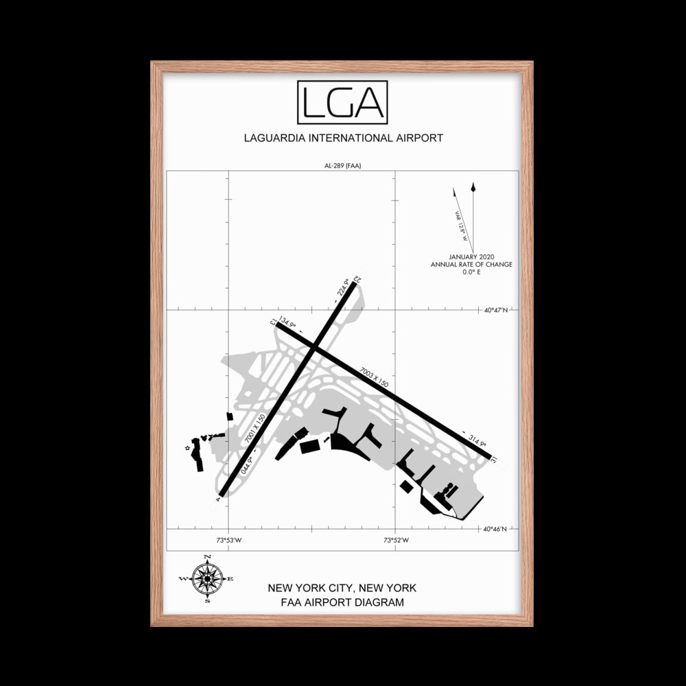 Lga Rnav Map LGA Laguardia International Airport Diagram Framed Print | LGA Airport ...