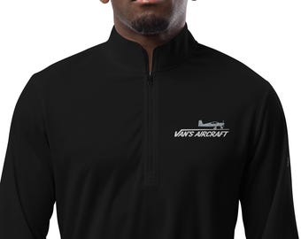 Vans RV10 Aircraft Embroidered Logo Quarter zip pullover | Pilot Gift | Mens