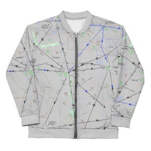 Chaqueta bomber para carta de ruta IFR Duluth-Minneapolis - Regalo para piloto de aviación, equipo unisex Skybound - ELUS14