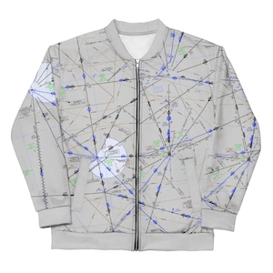 Chaqueta bomber para carta de ruta IFR Lexington-Charleston - Regalo para piloto de aviación, equipo Skybound unisex - ELUS26
