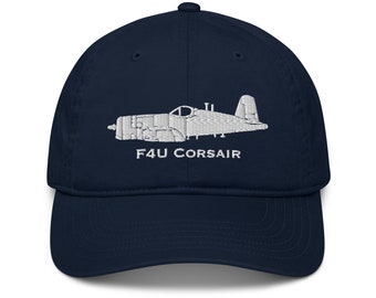 Vought F4U Corsair Custom Embroidered Airplane Hat | Airshow Hat | Warbird Baseball Cap