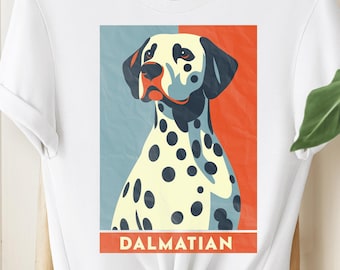 Retro Dalmatian Dog T-Shirt, Vintage Style Poster Tee For Dog Lovers, Unique Gift for Pet Owners, Perfect For Dog Moms and Dads