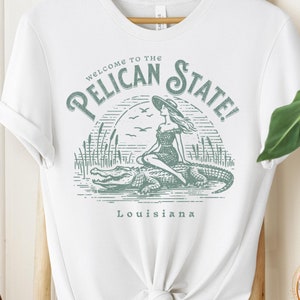 Welcome to Louisiana Shirt, Pelican State Tee, Vacation Shirt, Unique Travel Souvenir Gift, Alligator Tee, Quirky Apparel, State Pride Tee
