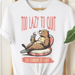 Lazy Beaver T-Shirt, Unique Gift for Animal Enthusiasts, Perfect for Pool Parties, Ideal for Procrastinators & Overthinkers, Fun Introvert T