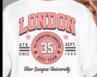 London Star League University T-Shirt, Perfect Gift for Sports Fans and Students, Fun College Athletic Team Shirt, Ideal Streetwear Apparel