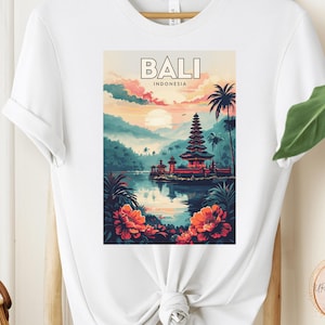 Vibrant Bali Sunset T-Shirt, Stunning Indonesia Landscape Design for Travelers, Perfect Gift for Beach Lovers, Ideal Shirt For Vacations