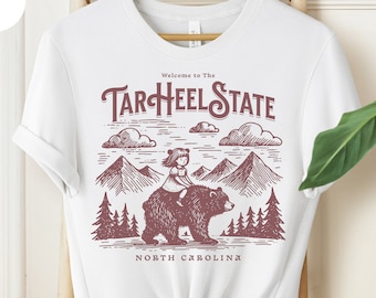 Camiseta del estado de Carolina del Norte, camiseta del estado de Tar Heel, regalo ideal para viajes y vacaciones, camiseta con orgullo estatal, camiseta con apodo estatal, camiseta de residente