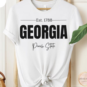 Georgia State Shirt, Vintage Peach State Tee featuring Established Year, State Pride Enthusiasts, Travel Shirt, Vacation Wear, Road Trip