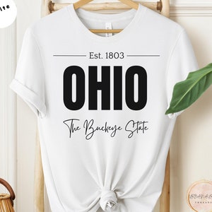 Ohio T-Shirt, Buckeye State Tee, Perfect Gift For State Pride, Ideal Travel & Vacation Souvenir, Great Gift For Ohio Residents and Locals