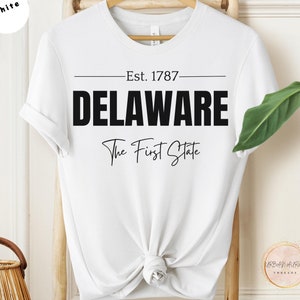 Delaware State Tee, Retro 1787 Design, Ideal for Everyday Wear, Thoughtful Gift for Delaware Pride and History Lover; Vacation Gift, Travel