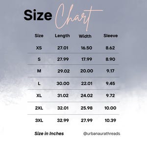 Peut inclure: Tableau des tailles pour les v&ecirc;tements en pouces. Le tableau indique la taille, la longueur, la largeur et la longueur des manches pour les tailles XS &agrave; 3XL.