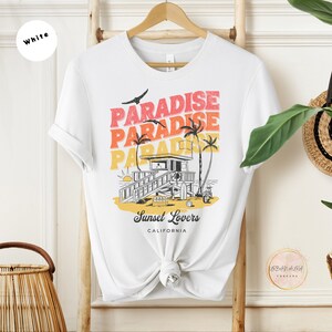 Retro California Beach Shirt, Perfect for Sunset Lovers, Summer Gift Collection, Ideal Vacation Gift, Paradise Design, Beachwear Shirt