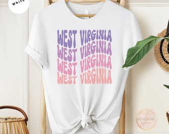 Camisa de Virginia Occidental, camiseta del estado de Virginia Occidental, regalo de viaje de Virginia Occidental, camisa linda de Virginia Occidental, camisa de amor del estado, camiseta del estado de origen