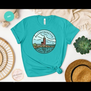 Massachusetts Shirt, Massachusetts State T-shirt, Massachusetts Travel Gift, Massachusetts State Motto, Massachusetts Apparel, State of Bays