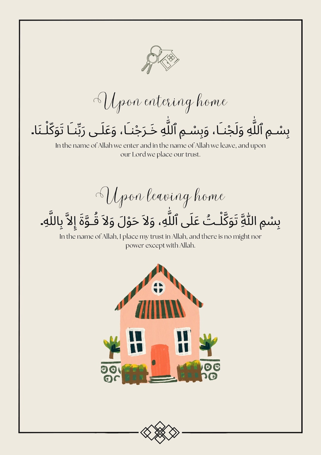 Dua for Entering and Leaving Home, Dua, Home, Prints, Islamic, Art Etsy