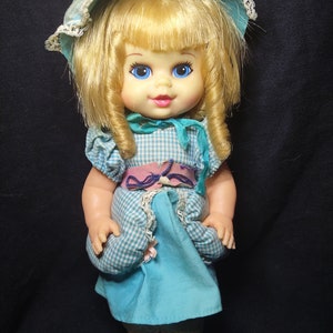 Vintage Mattel 1967 Baby Small Talk Little Bo Peep Doll Original Pull String Mute
