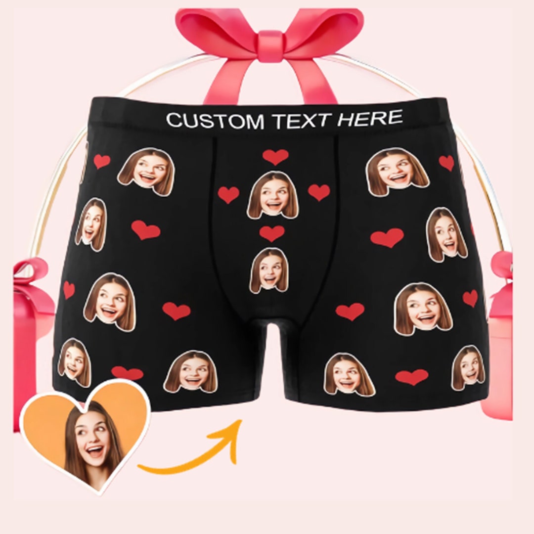 Custom Boxer Briefs With Faces, Photo Boxer Briefs, Personalized Funny Shorts Underwear, Picture