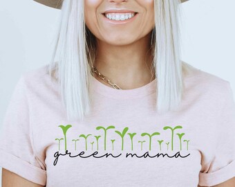 Knapperige groene Mama PNG Homestead Tshirt Blijf thuis moeder Natuurlijke spruiten Plant Lover Moederdag Cadeau Milieu Aarde Dag Shirt Biologisch