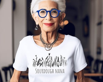 Zuurdesem Nana bakken shirt zuurdesem bakken Tee Homesteading TShirt zuurdesem geschenken bakken oma T-shirt zuurdesem brood Baker shirt schattig